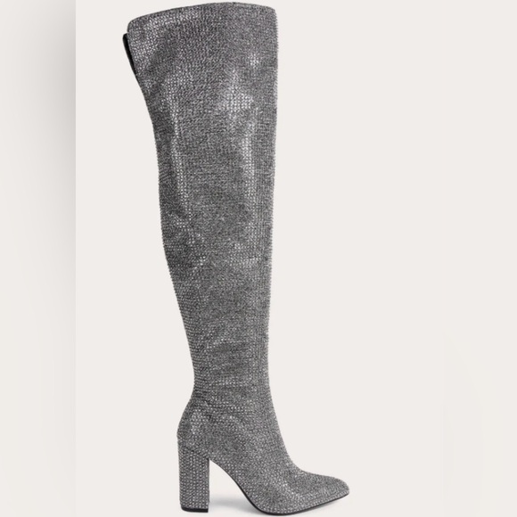 Carvela thigh-high rhinestone embellished boots - Picture 1 of 6
